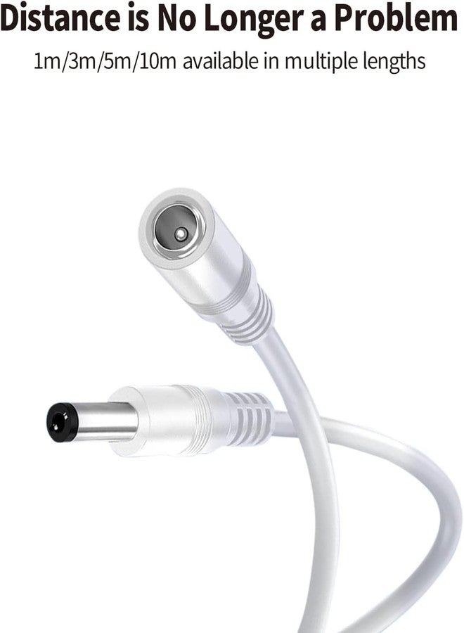 HAKUHO كابل تمديد التيار المستمر من HAKUHO، موصل طاقة ذكر إلى أنثى، سلك محول لكاميرات المراقبة الأمنية CCTV، وشرائط إضاءة LED، وأنظمة DVR (2 متر) - Image 2